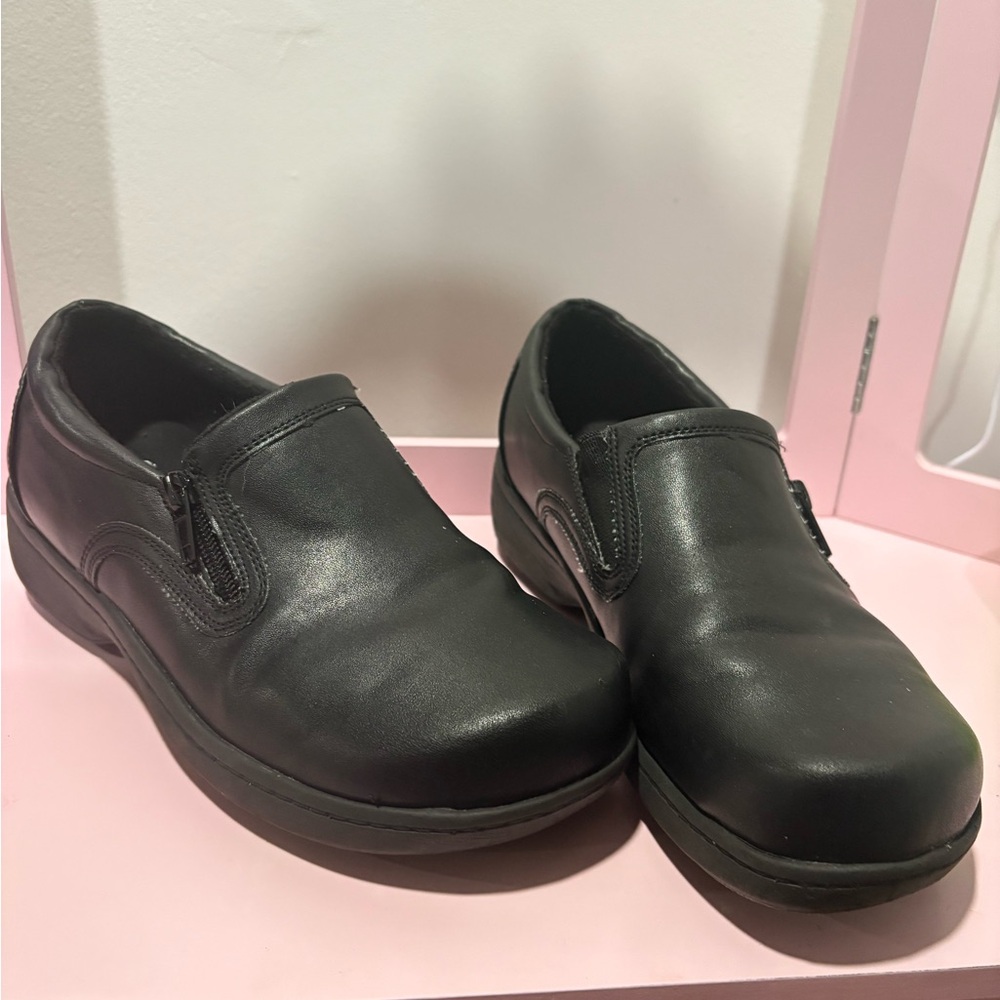 Dr. Scholl's Women's Black Leather Slip-On Comfort Casual Shoes
